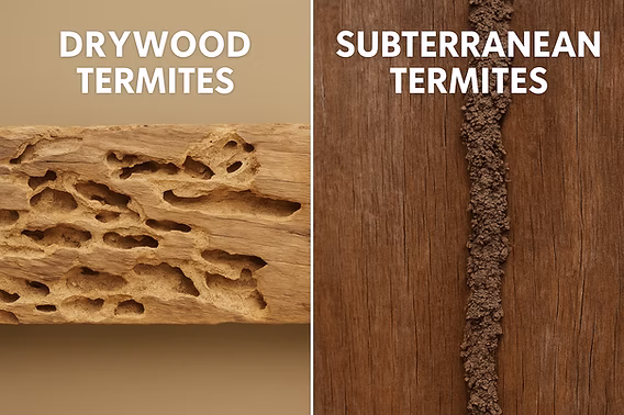 Subterranean vs. Drywood Termites
